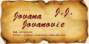 Jovana Jovanović vizit kartica